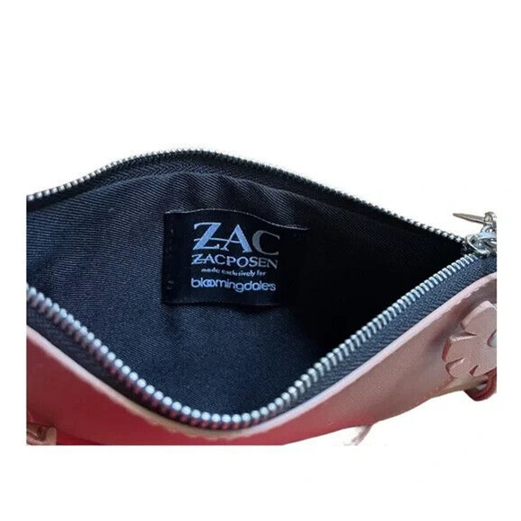 NWOT ZAC POSEN Celia Rose Gold Crossbody Bag Top Zip Flower Zipper Pull - Picture 6 of 6